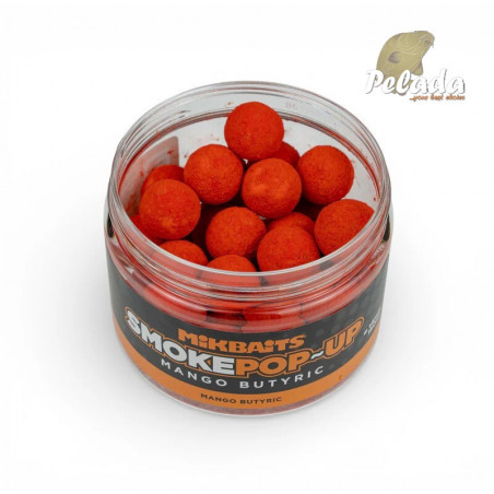 Mikbaits Plávajúce Boilies SMOKE Pop-Up 150ml - Mango Butyric 14mm