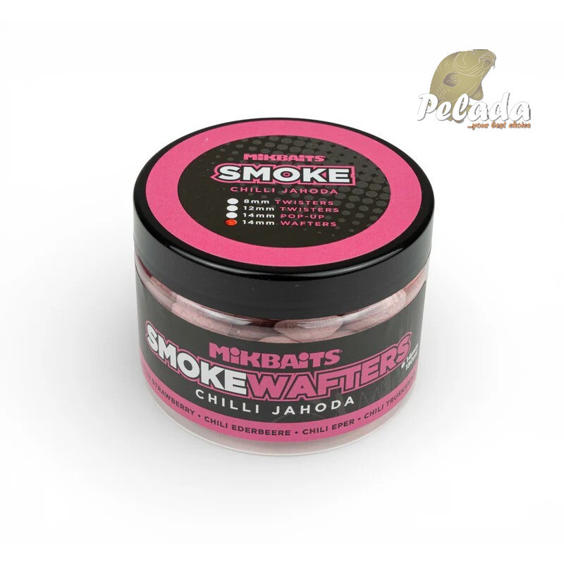 Mikbaits Vyvážené Boilies SMOKE Wafters 150ml - Chilli Jahoda 14mm