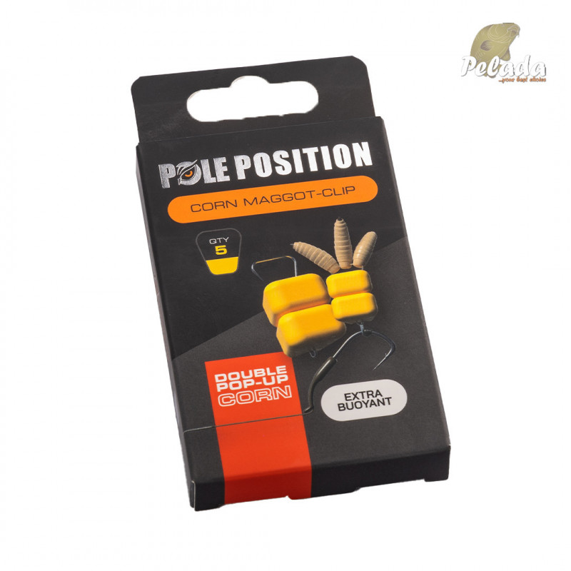 POLE POSITION Corn Maggot Clip Double Pop-Up Corn Ultra Buoyant 5ks