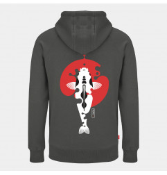 KUMU Mikina Rising Sun Hoodie Grey Šedá XL