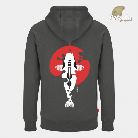 KUMU Mikina Rising Sun Hoodie Grey Šedá XL