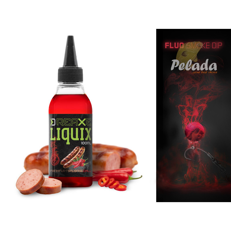 Fluo dip D SNAX LiquiX 100ml Frankfurtská klobása-Chilli
