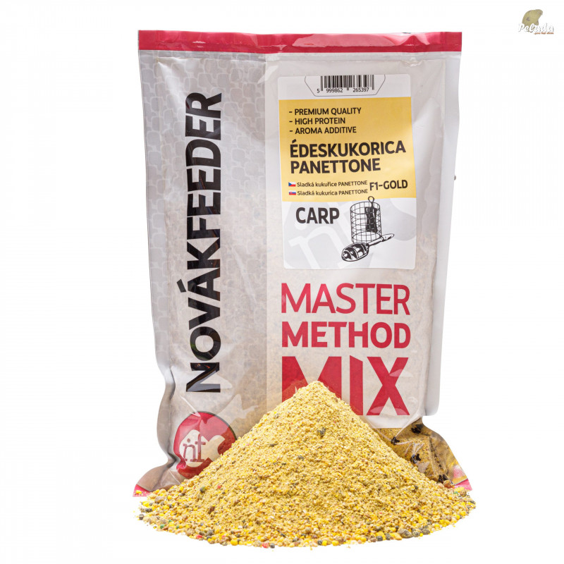 NOVÁKFEEDER Krmivo Carp Master Method Mix Sladká kukurica Panettone F1-Gold 800g