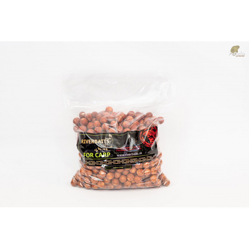 RIVERBAITS Kŕmny Boilies FOR CARP 3kg - Gama Crab