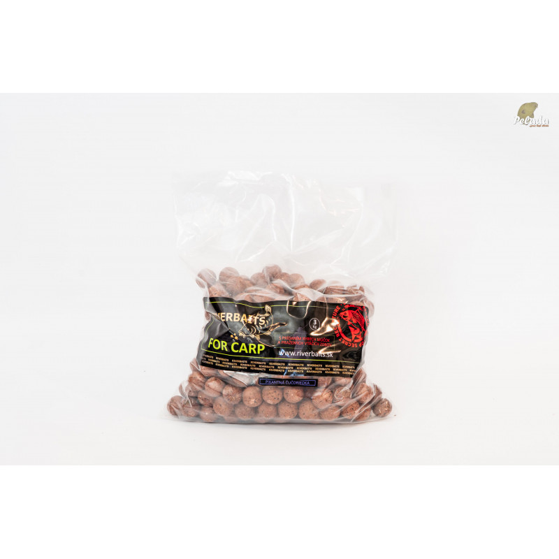 RIVERBAITS Kŕmny Boilies FOR CARP 3kg - Pikantná Čučoriedka
