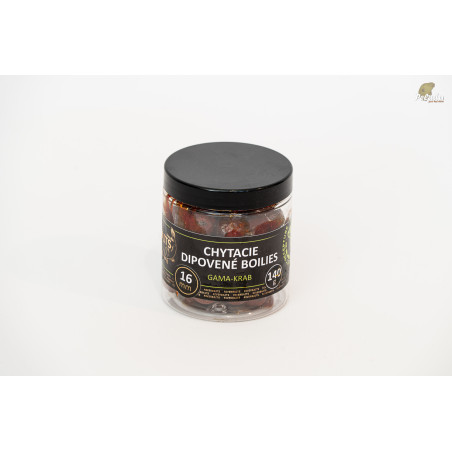 RIVERBAITS Hotové HNV Chytacie Boilies v dipe GAMA-CRAB 140g