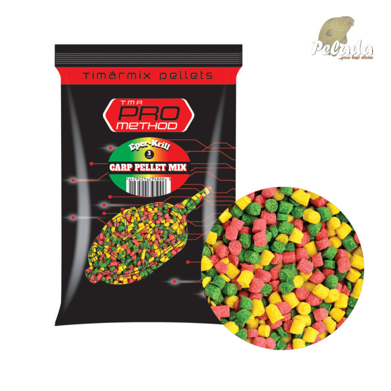 TIMÁR Mix Pro Method Carp Pellet Mix 3mm 800g - Jahoda Krill