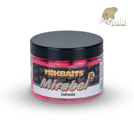 Mikbaits Mirabel Fluo Mini Boilies Jahoda 150ml 12mm