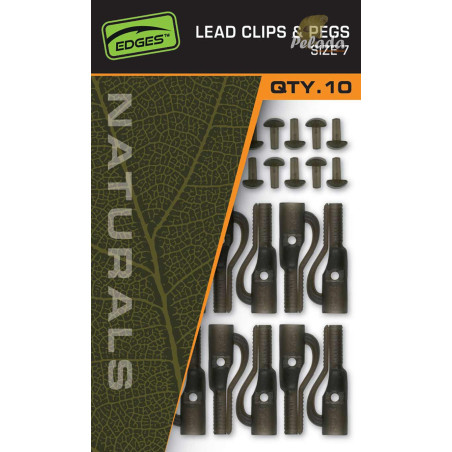 Fox Závesy na olovo EDGES™ Naturals Lead Clips & Pegs veľ. 7 / 10ks