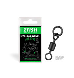 ZFISH Obratlík s krúžkom Rolling Swivel Ring Black Matt v.8 26kg 10ks